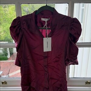 Frame Deep Purple Puff Sleeve Top